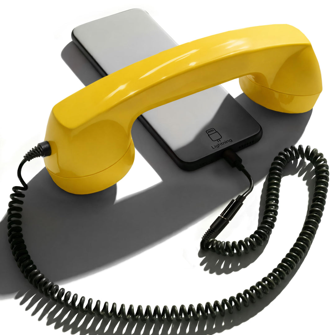 Retro Handyhörer für Apple iPhones mit Lightning (passender Adapter mit inbegriffen) in der Form ein