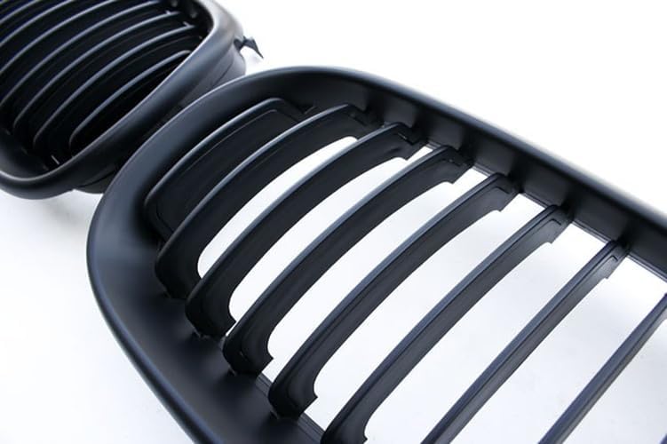 Kühler- Sport- Front- Rippen- Grill Schwarz Matt Eintragungsfrei Set Passend für BMW 5er E60 E61 03-