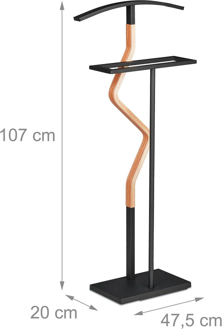 Relaxdays Herrendiener, HxBxT: 107 x 47,5 x 20 cm, Kleiderbutler, Hemd & Hosen, Damendiener, Stahl &