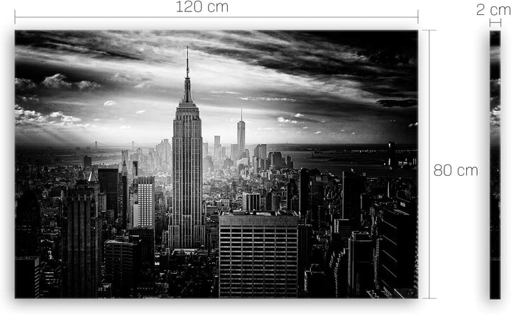 ge Bildet Bild auf Leinwand | Empire State Building in New York in 120x80 cm als Wandbild XXL | Wand
