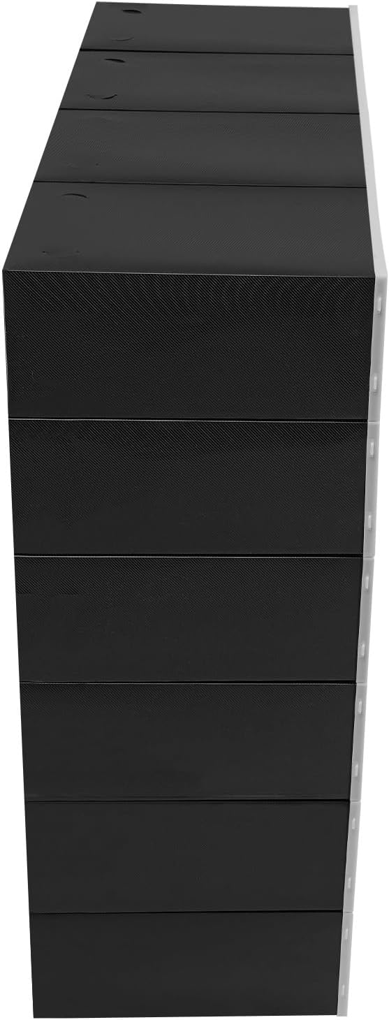 24er-Set Schwarz Transparent Schuhboxen Stapelbar Schuhaufbewahrung mit Durchsichtiger Tür Faltbar S