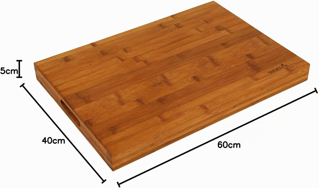 smokemax 2-1 60er Bambus Holzblock Schneidebrett &amp; Servierbrett in Einem Bambusblock 2-1 60er Giga,