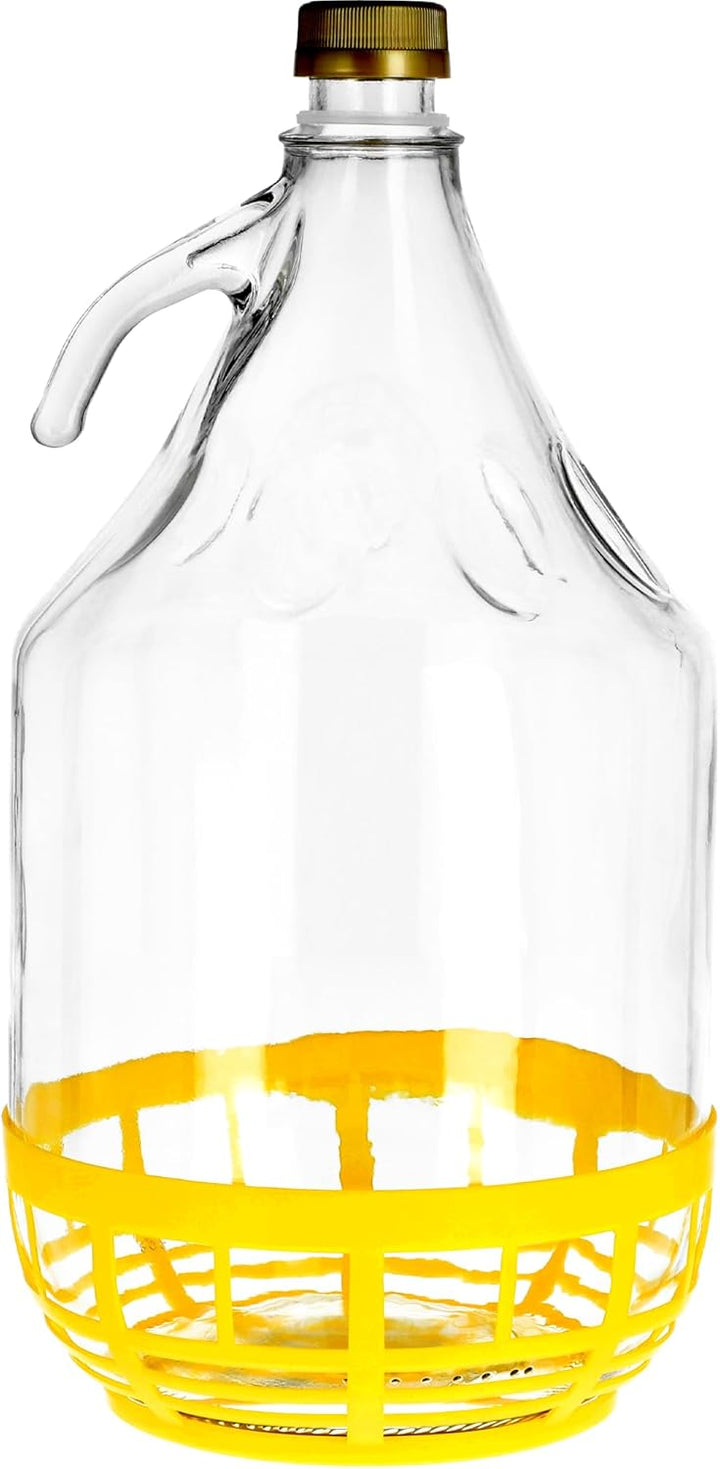 KADAX Weinballon 5L, Glasballon für Wein 6 stück, Weinfass aus Glas, Gärballon, Fass für Wein aus Gl