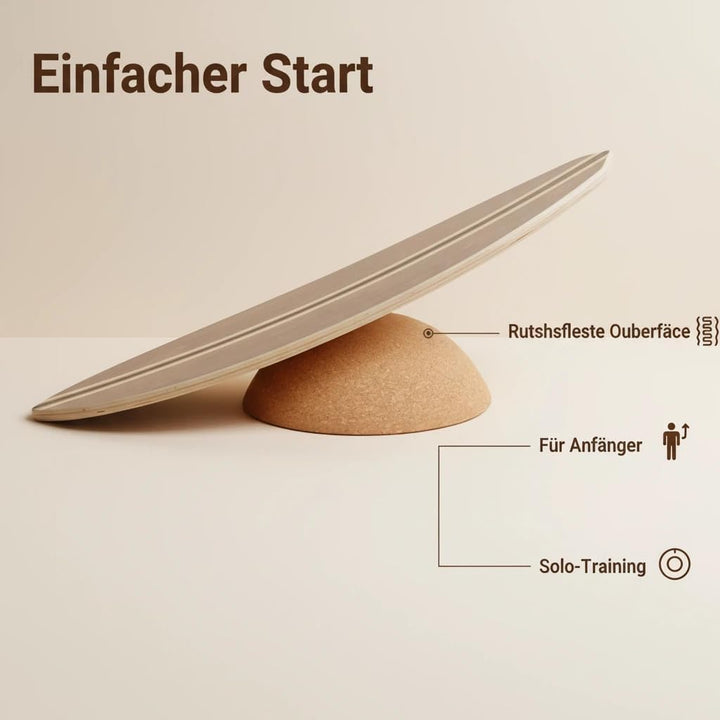 Kork Balance-Trainingshalbkugel 30cm Durchmesser 10cm Höhe Antirutsch-Design für Balance Board/Reha-