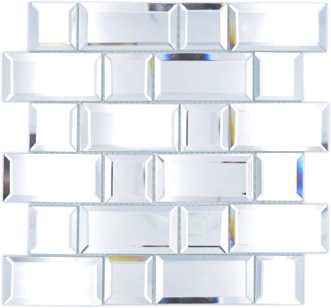 Mosaik Fliese Glasmosaik Kombination Mirror Metro Spiegel Mosaik für WAND KÜCHE Wandverblender Flies