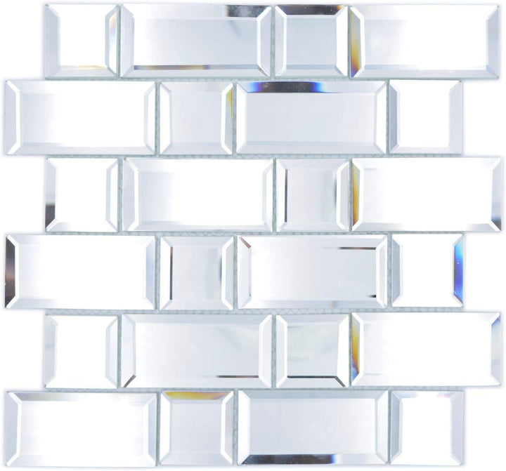 Mosaik Fliese Glasmosaik Kombination Mirror Metro Spiegel Mosaik für WAND KÜCHE Wandverblender Flies