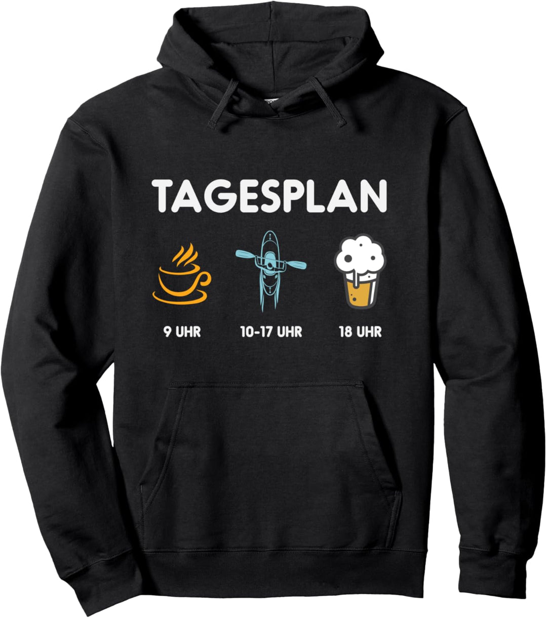 Tagesplan Rudern Kajak Geschenk Ruderer Ruderboot Pullover Hoodie