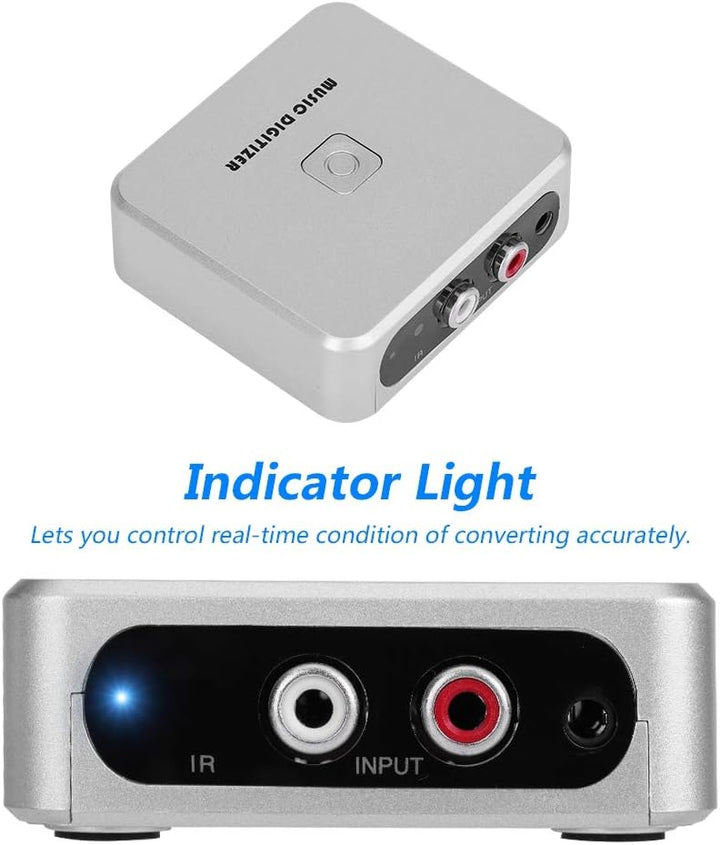 Zerone 3,5mm Audio Capture Box, Linke und Rechte Cinch Kanäle Musik Digitalisierer 128 Kbps U Disk/S