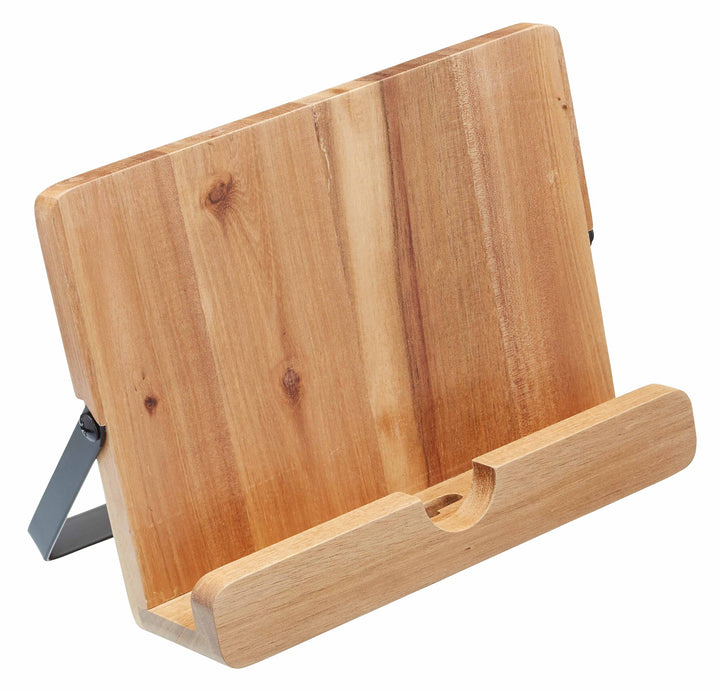Natural Elements Kochbuch und Tablet Ständer aus Akazienholz - 25 x 25 x cm - Braun - aus ökologisch