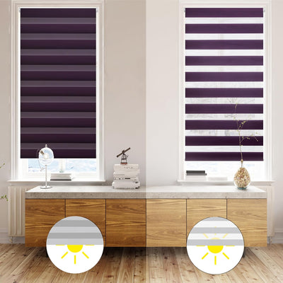 Blindecor - Indus doppelrollo klemmfix ohne bohren - duo rollo klemmfix Violett - 130 x 180 cm (Brei