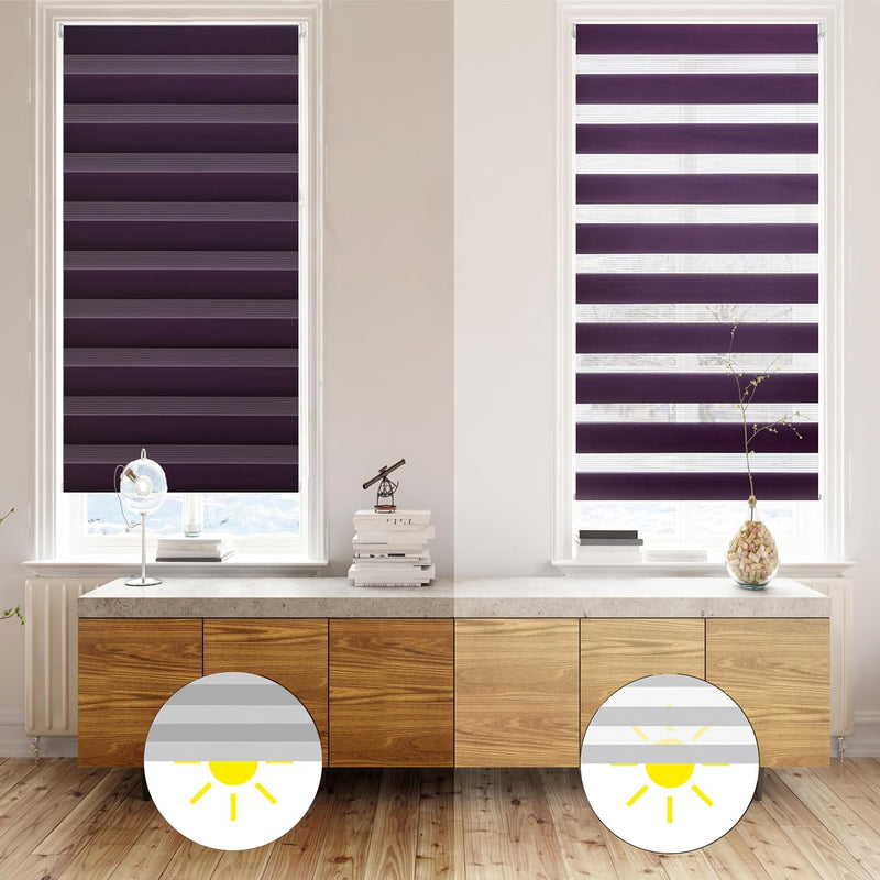 Blindecor - Indus doppelrollo klemmfix ohne bohren - duo rollo klemmfix Violett - 130 x 180 cm (Brei
