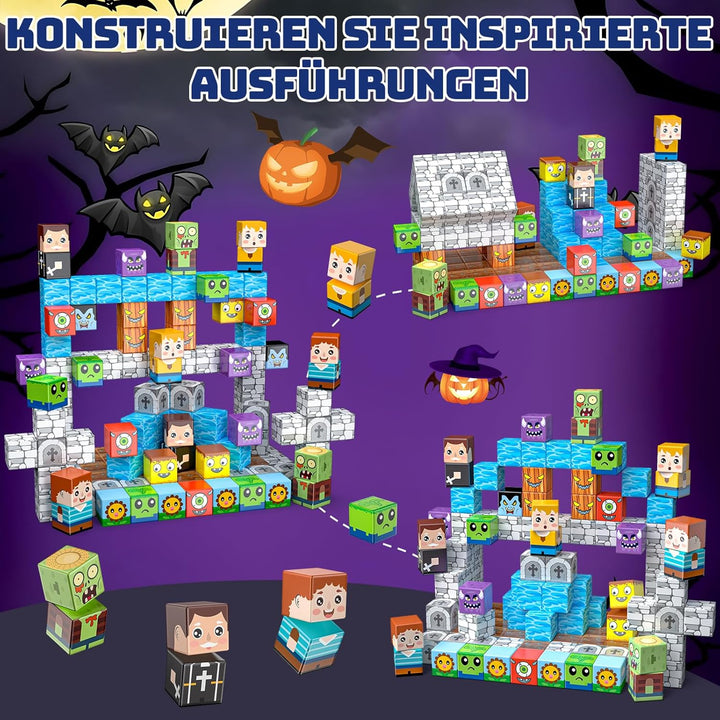 Magnetische Bausteine 150 Teile, Magnetblöcke Fliesen Bauen Magnetspielzeug Game-Based Kreative Gesc