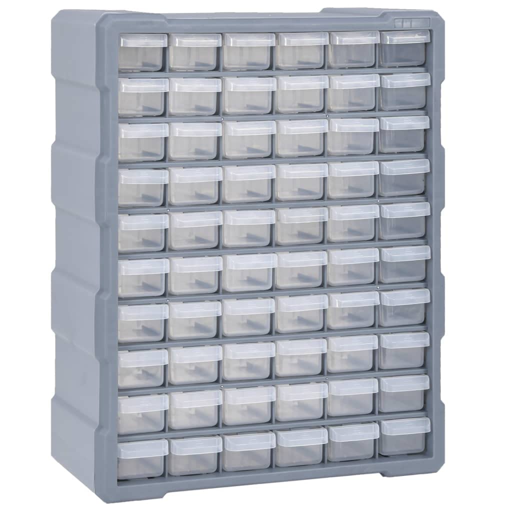 Multi-Schubladen-Organizer mit 60 Schubladen 38x16x47,5 cm Grau 60 Schubladen, Grau 60 Schubladen