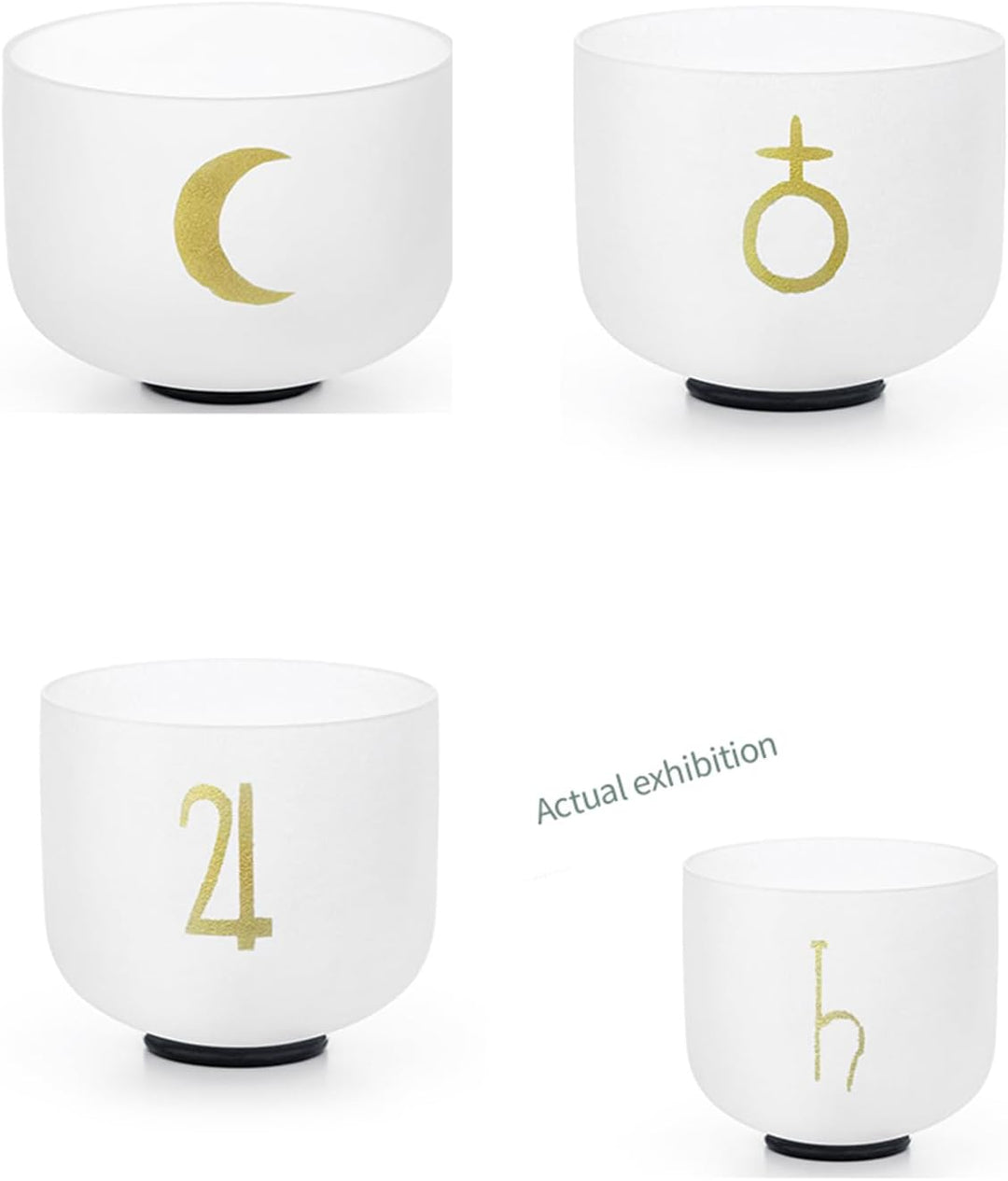 Hye-eun Planetarisch 432hz Kristall Klangschalen Set, 7-12 Zoll Klangschale 7er Set Crystal Singing