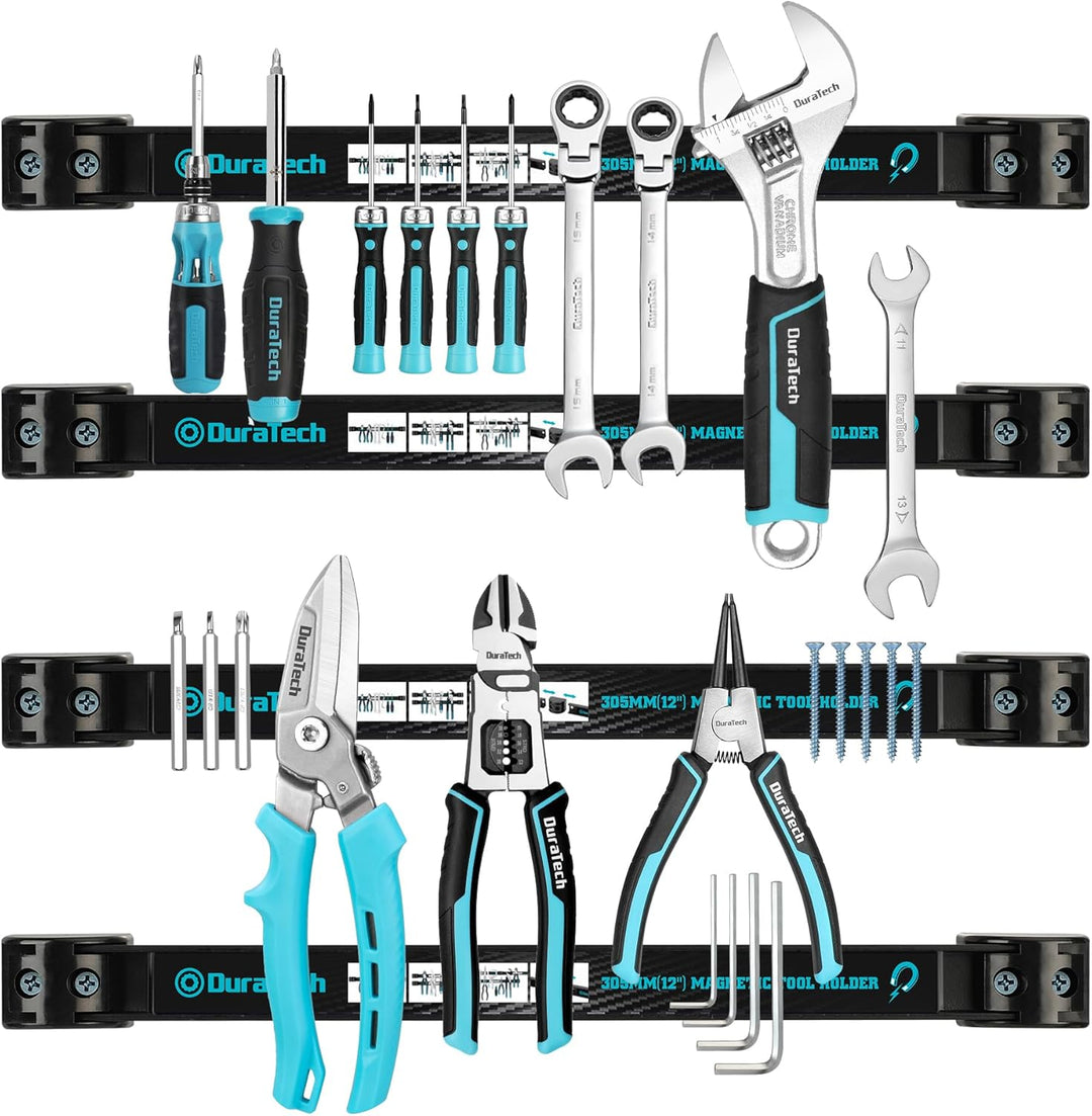 DURATECH Magnetleiste Werkzeug Set 4 Stück, Magnethalter Werkzeughalter Wand, Starke Magnete, Einfac