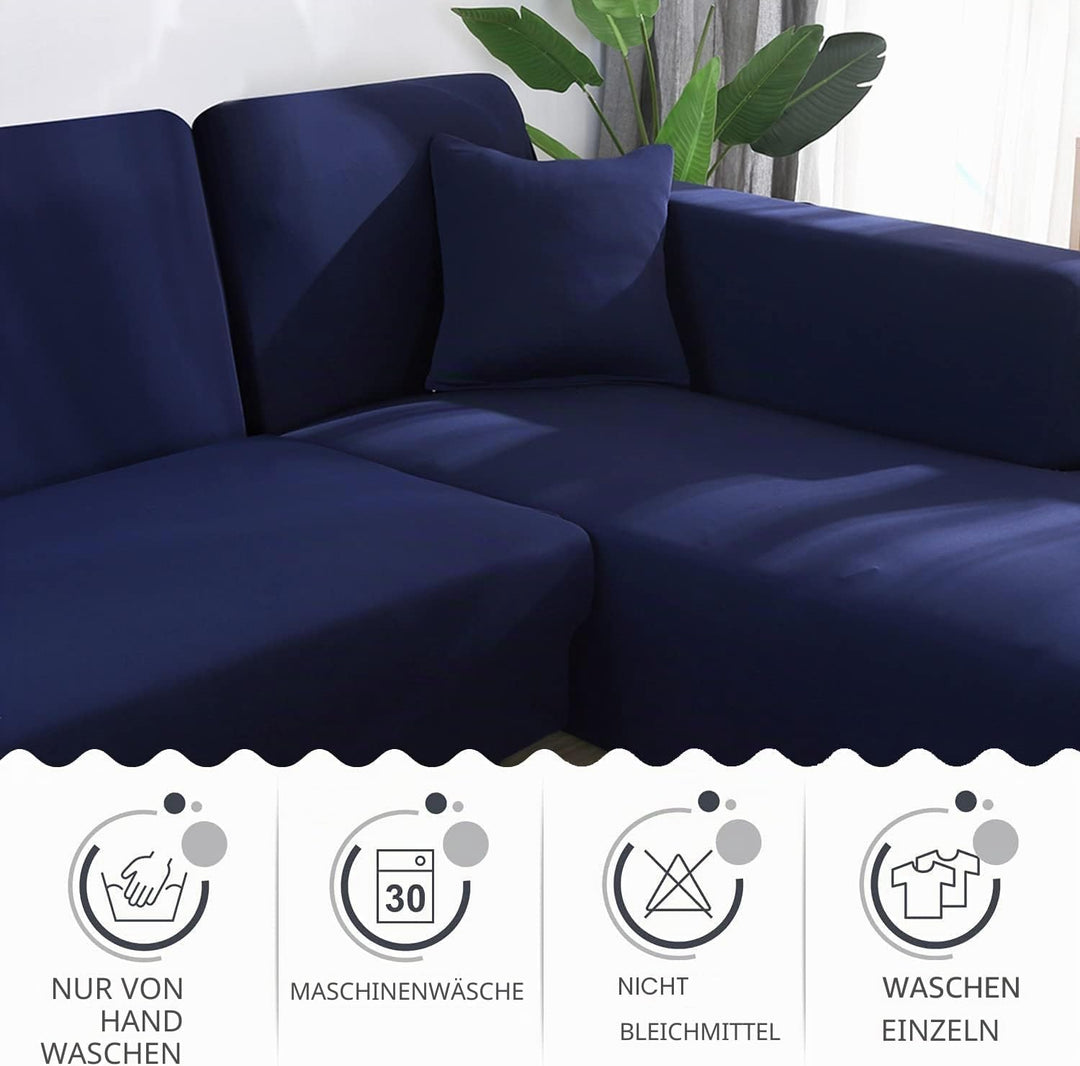 ShowyLive Sofa Überzug Couch Überzug 2er Set für Ecksofa L-Form Sofabezug 3 Sitzer+3 Sitzer, mit 2 S