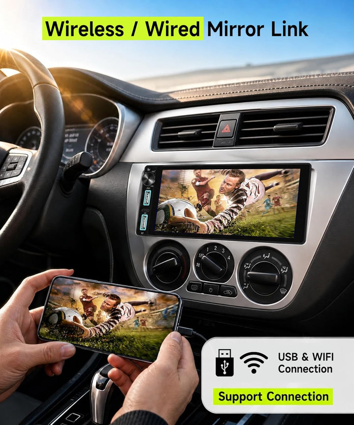 Rimoody DAB+/DAB Autoradio 1 Din mit Wireless Carplay Android Auto Bluetooth 5.2, 6.86 Zoll Touchscr