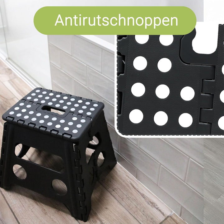 ZOLLNER Tritthocker faltbar - Klapphocker für Kinder und Erwachsene bis 120kg - Anti-Rutsch-Beschich