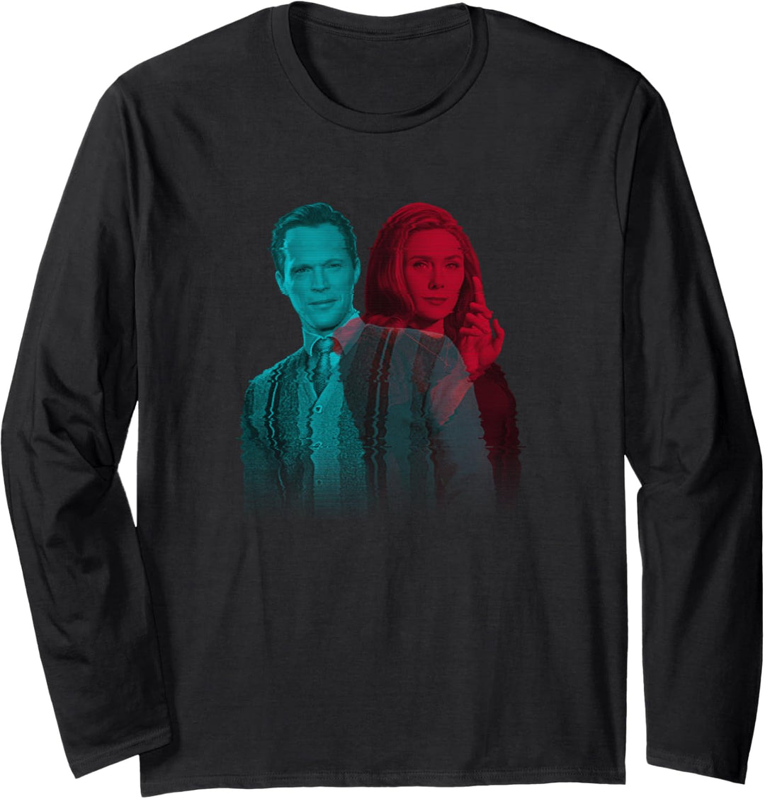 Marvel WandaVision Wanda & Vision Glitch Overlay Langarmshirt