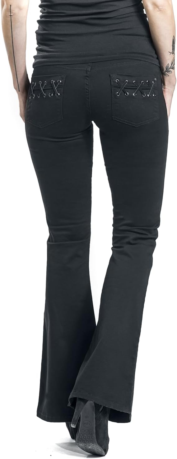 Black Premium by EMP Damen Schwarze Jeans mit Schlag W32L34