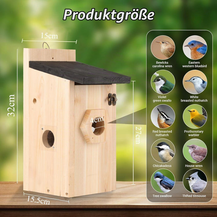 2er Vogelhaus Bausatz Set, Nistkästen für Vögel für Draussen Wetterfest, Vogelhaus zum Aufhängen, Ne