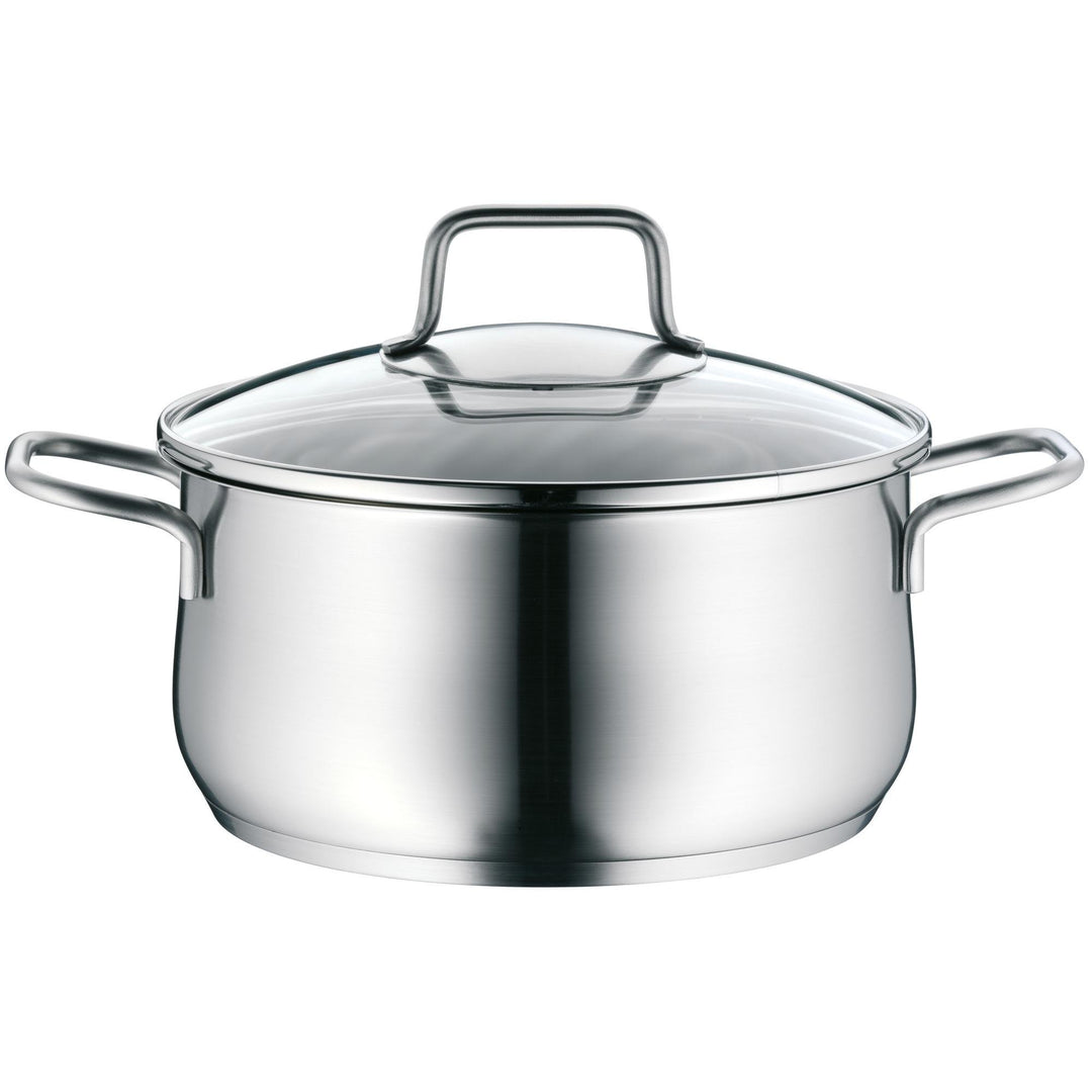 WMF Brilliant Kochtopf klein 20cm, Glasdeckel, Bratentopf Induktion 3l, Cromargan Edelstahl satinier