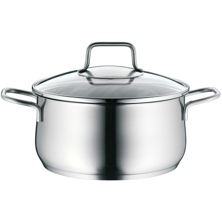 WMF Brilliant Kochtopf klein 20cm, Glasdeckel, Bratentopf Induktion 3l, Cromargan Edelstahl satinier