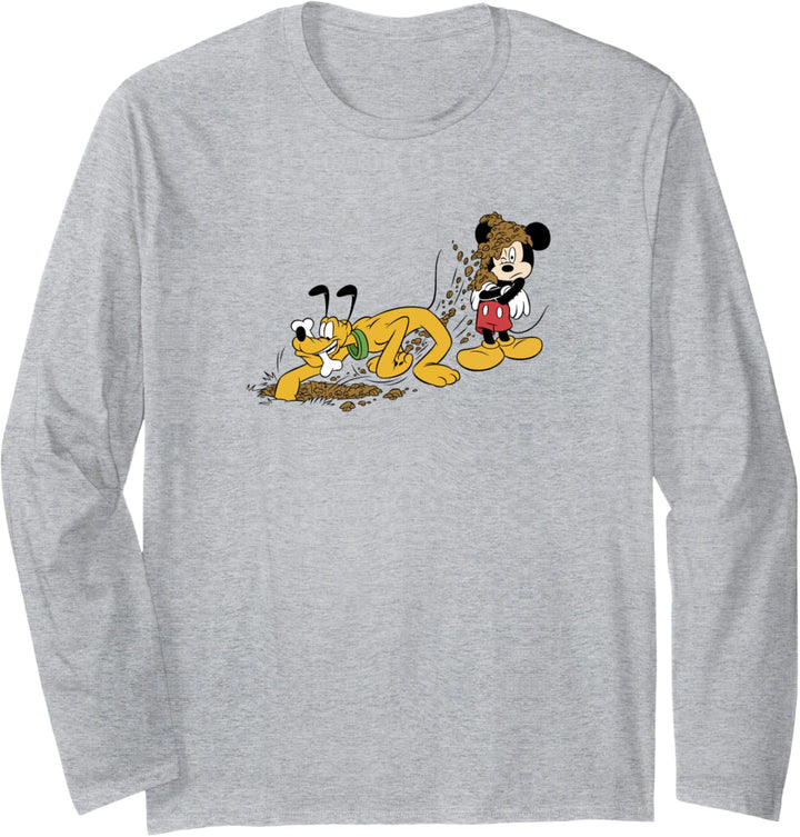 Disney Mickey And Friends Mickey & Pluto Digging Langarmshirt
