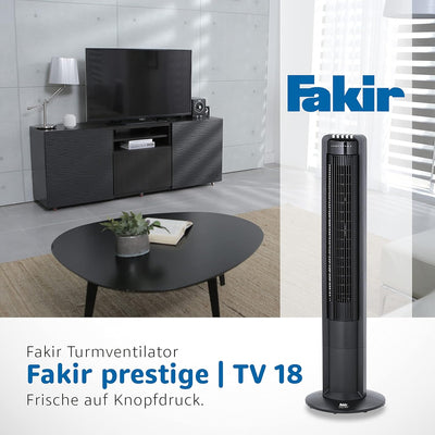 Fakir prestige TV 18 –Turmventilator mit Fernbedienung & 3 Leistungsstufen I Ventilator mit 60° Oszi