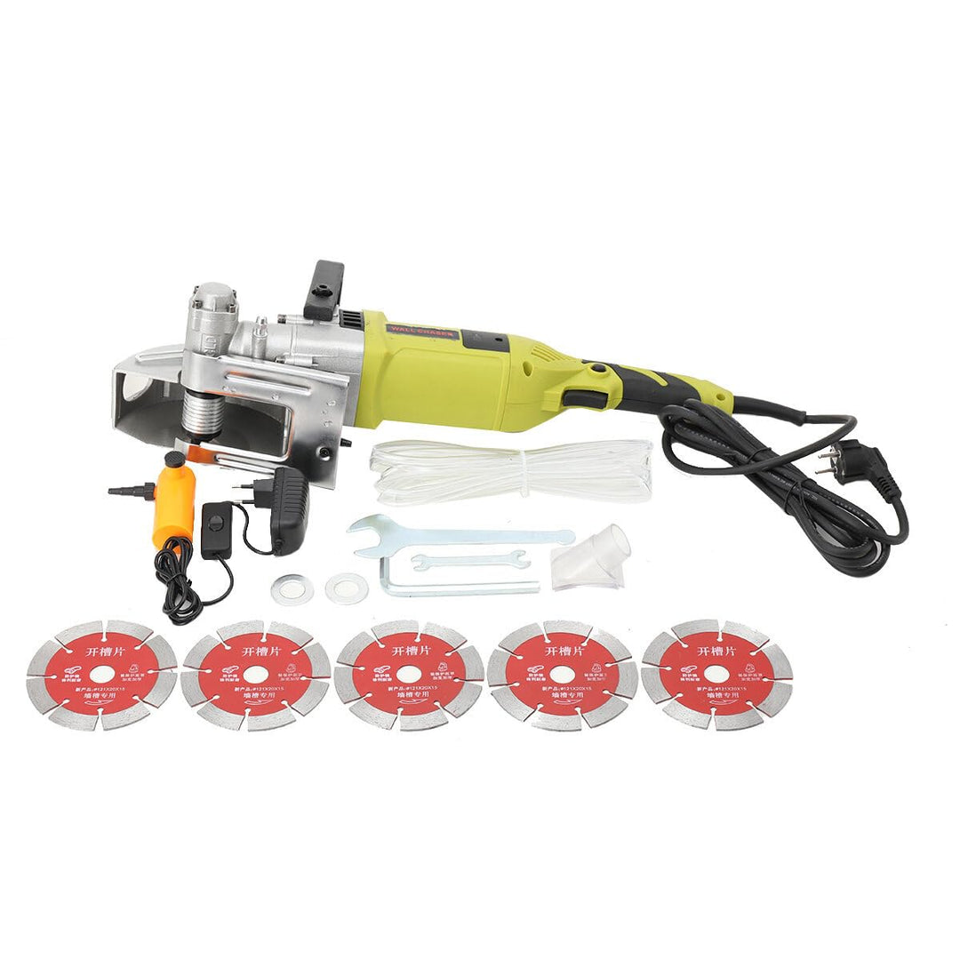 L-home 4000W 220V Elektrische Schlitzfräse, 7500U/min Wandfräse Mauernutfräse Mauerfräse mit 5 Sägeb