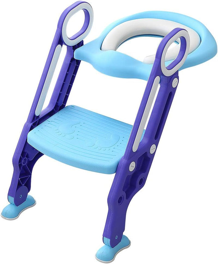 Toilettensitz Kinder mit Treppe, Kinder Toilettensitz Toilettentrainer, Weicher WC Sitz, Faltbar Kin
