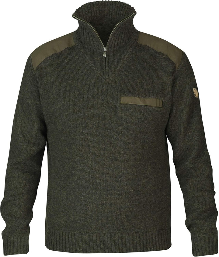 Fjallraven Herren Koster Sweater M Klassischer Pullover aus robuster Wolle XXL Dark Olive, XXL Dark