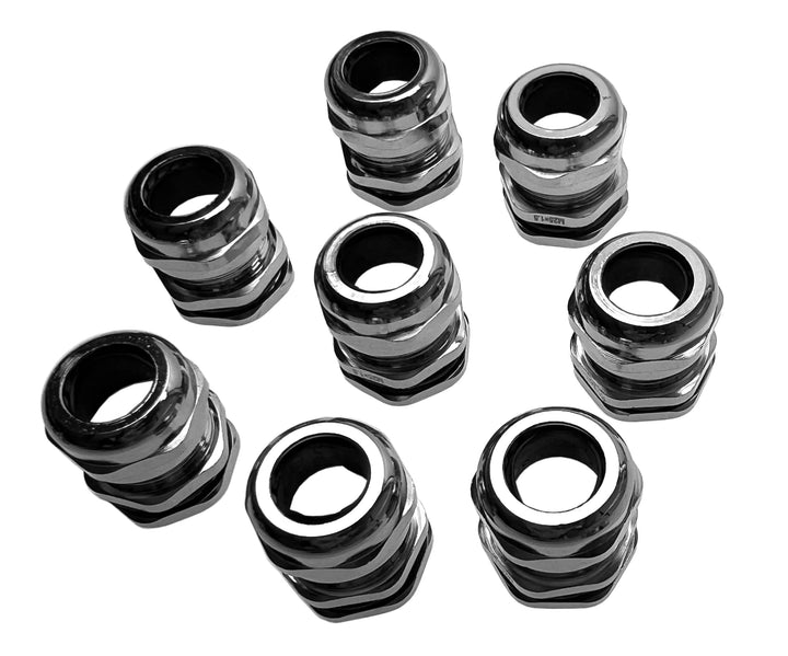 8 Stück M25 x 1.5 (MESSING-Metall) Kabelverschraubung/Kabeldurchführungen mit Gegenmutter für Kabeld