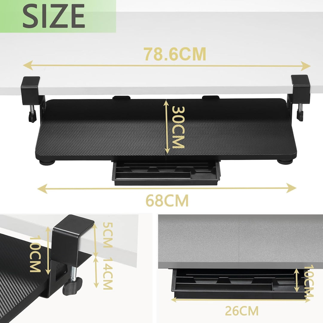 ETHU Office-Keyboard-Drawers Carbon Black, Tastaturablage, grosse Tastaturablage unter dem Schreibti