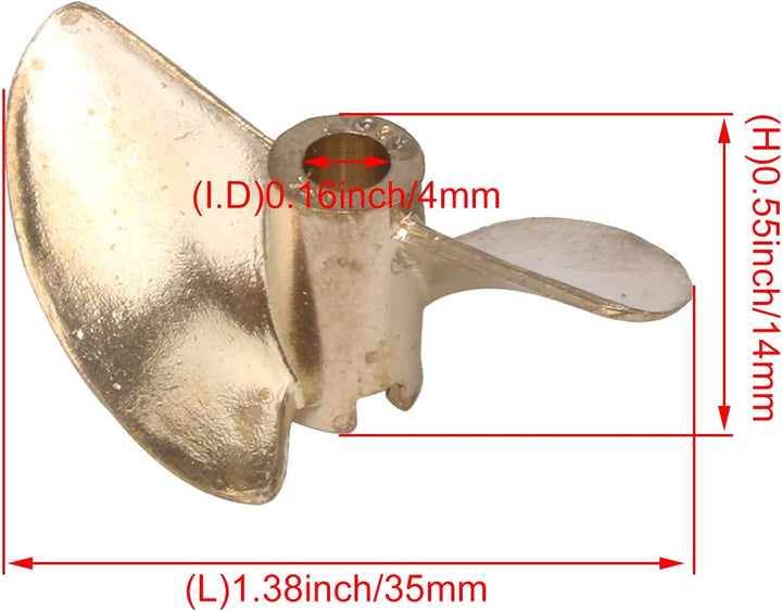 435/2 RC Boat Copper Propeller Two Leaves Hole 4MM Diameter 35MM Pitch1.4MM