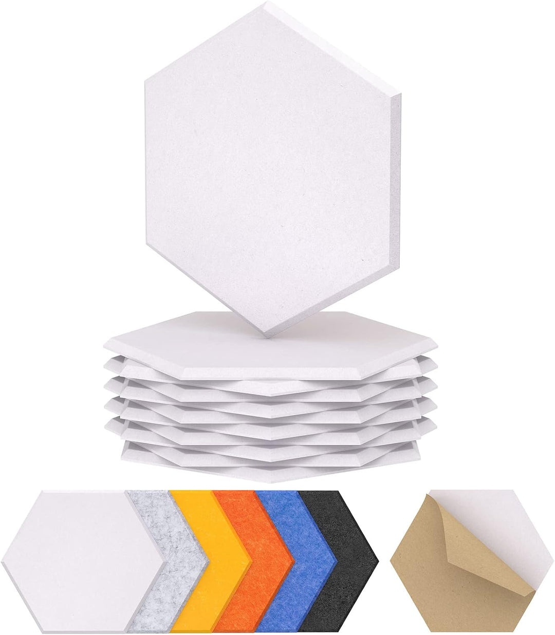 TONOR 12 Stück Hexagon Akustikplatten selbstklebend, Schallabsorber Schallschutz mit Hochdichte Wand