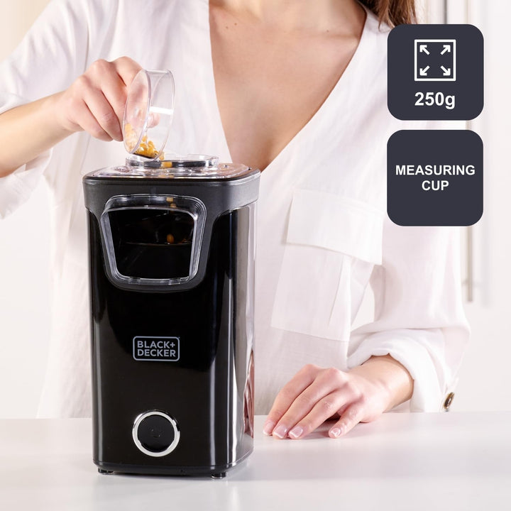 BLACK + DECKER BXPC1100E - Popcorn-Maker, 1100W, ölfreier Popcorn-Maker, kompaktes Format, schnell f