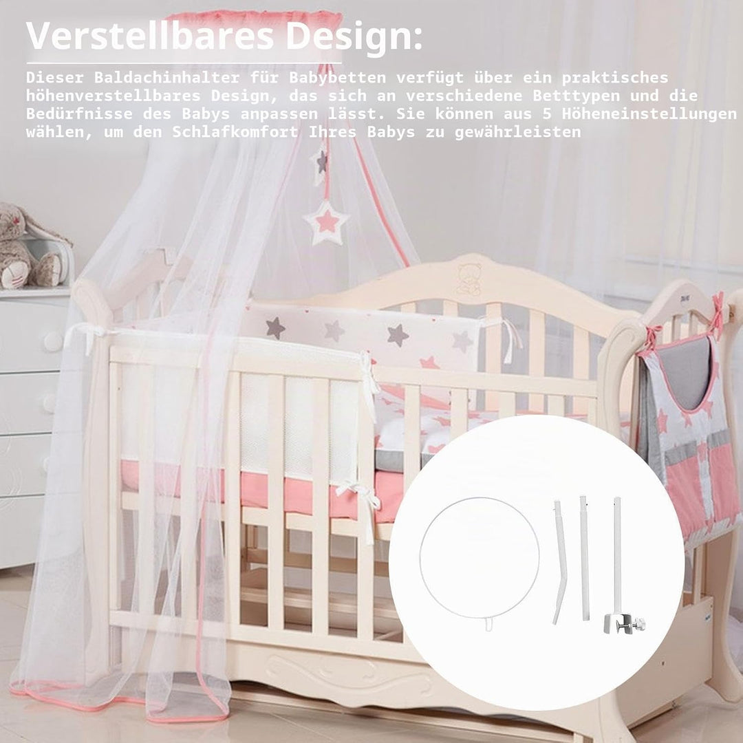 Himmelständer für Kinderbett,Robuster und Abnehmbarer 5-stufiger Baldachinhalter | Baldachin für Kin