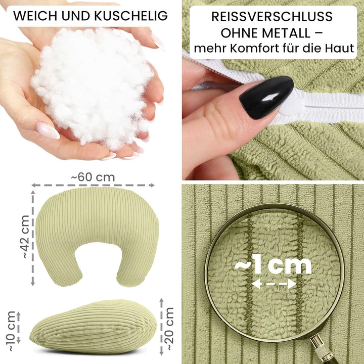 Amilian Stillkissen - Stillmond/Stillhörnchen – Schwangerschaftskissen und Lagerungskissen für Mama