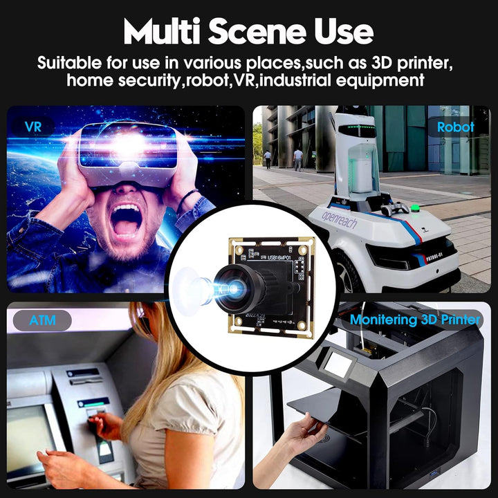 ELP 16MP USB-Kameramodul Weitwinkel 110 Grad Keine Verzerrung Objektiv Webcam, Ultra HD 3496P USB-Ka