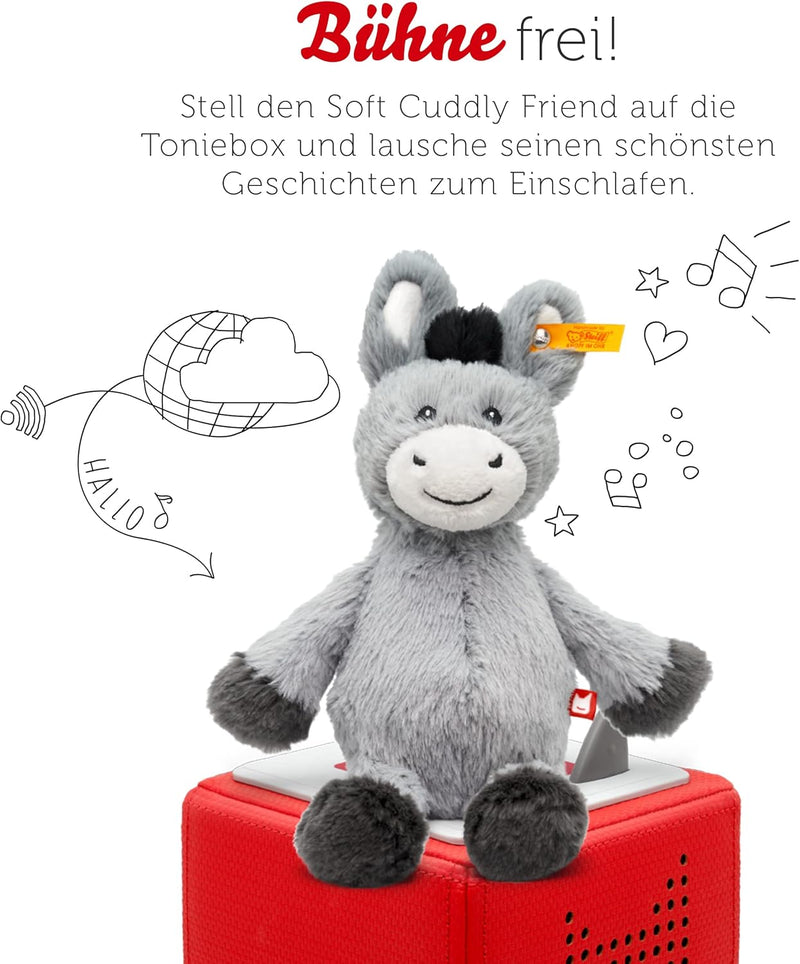 tonies Hörfiguren für Toniebox, Steiff Soft Cuddly Friends mit Hörspiel – Dinkie Esel, Gute Nacht Ge