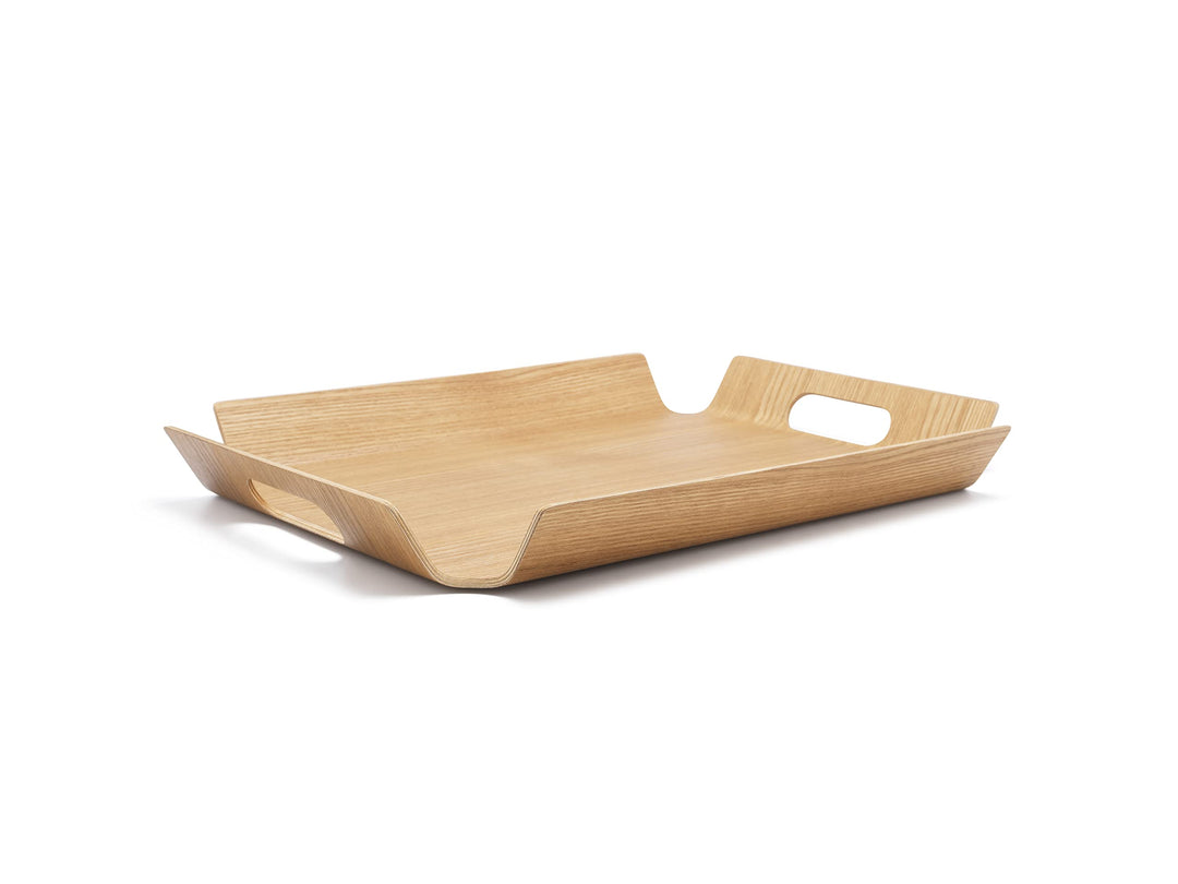Bredemeijer braunes gebogenes rechteckiges Holz Tablett 44.5 cm, L