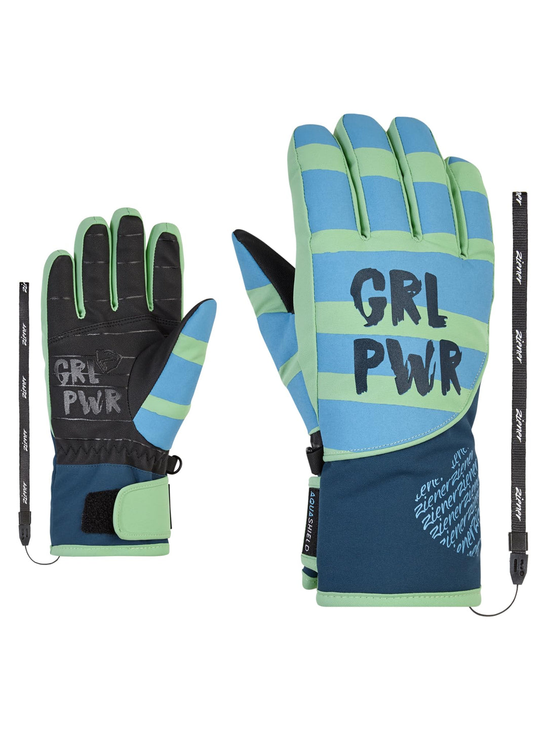 Ziener Mädchen Liwa Ski-Handschuhe/Wintersport | wasserdicht, Primaloft, modisch 7 pastel green, 7 p