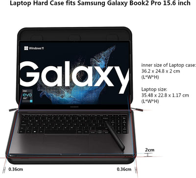 Smatree 15Zoll Hartschalen Koffer Kompatibel mit 15,6 Zoll Samsung Galaxy Book2 Pro, 15 Zoll Surface