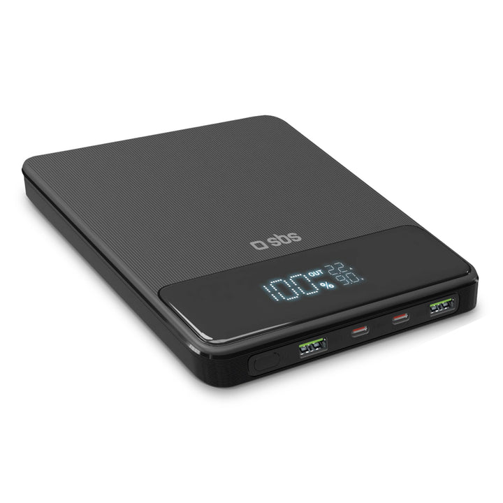 SBS PowerBank Laptop 20K Slim, 20000mAh, 100W Power Delivery (PD 3.1 PPS), AFC, LCD-Display, USB-C,