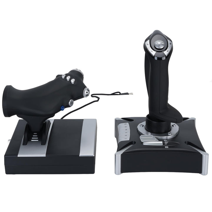 FAUOSWUK Simulations-Joystick, USB-Gaming-Flugsimulator-Gamecontroller mit Dämpfungs-Feedback, 4 Ach