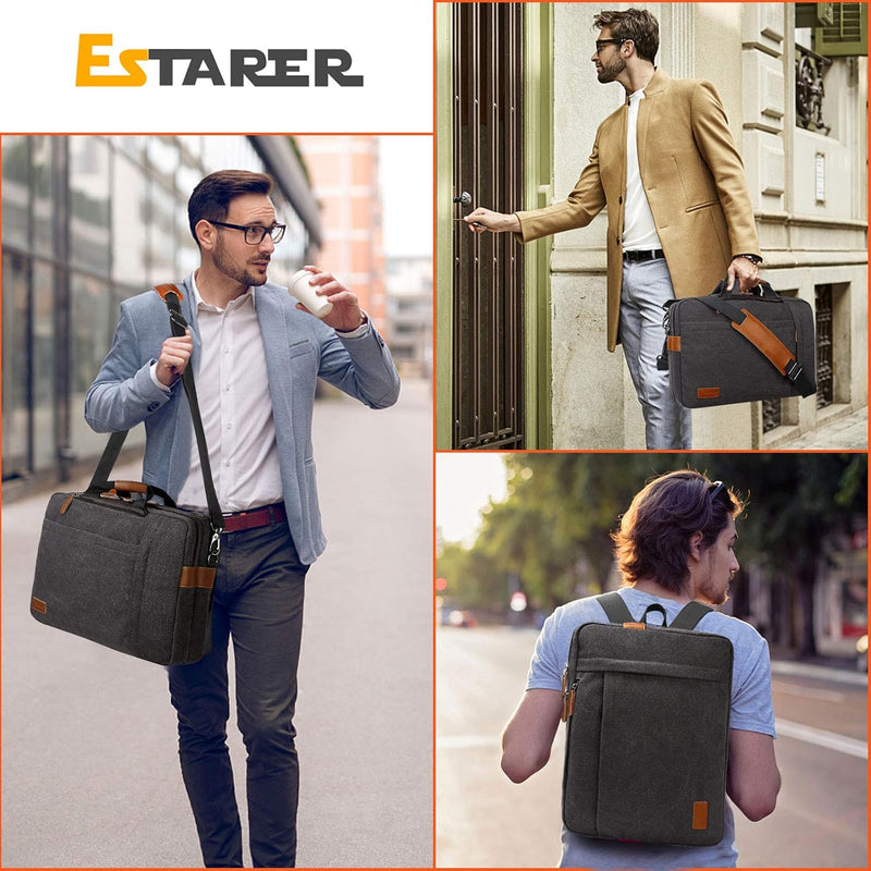 ESTARER umwandelbar Rucksack Laptoptasche Umhängetasche Messenger Bag 17/17,3 Zoll Multifunktions Ta