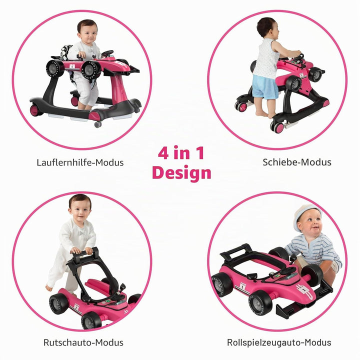 LIFEZEAL Lauflernhilfe für Babys, mitwachsend, 4-in-1, Sitz verstellbar in 3 Höhen, Lauflernhilfe, f