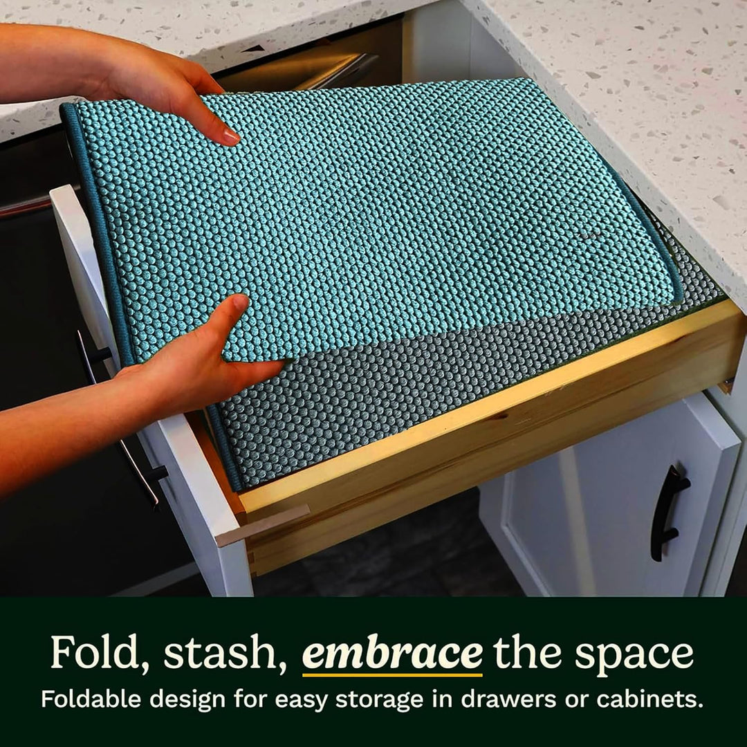 2 Stück abtropfmatte,Spülbecken-Trockenmatte,38cm*50cm Geschirr-Abtropfmatte,Mikrofaser Schutz für K