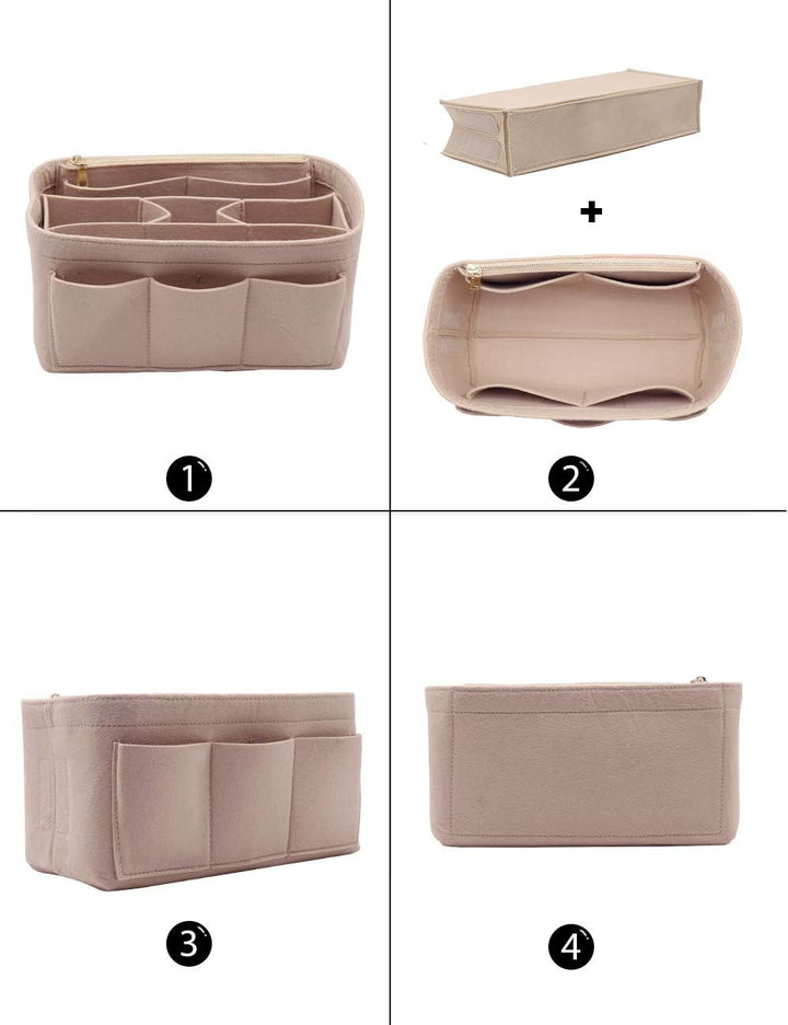LEXSION Aufbewahrungstasche aus Filz für die Handtasche, passend für Speedy Neverfull, Beige (beige)